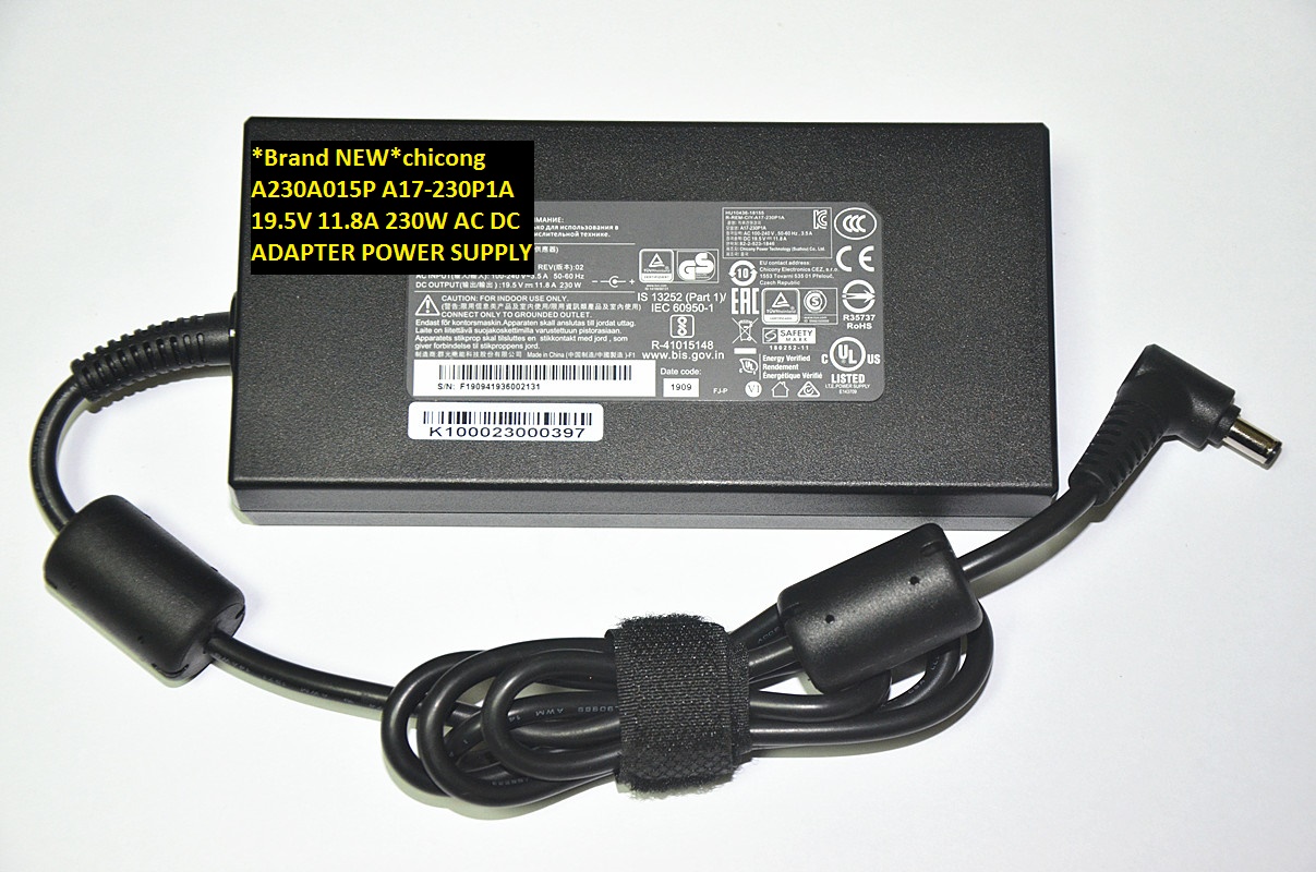 *Brand NEW*19.5V 11.8A chicong A17-230P1A A230A015P 230W AC DC ADAPTER POWER SUPPLY - Click Image to Close